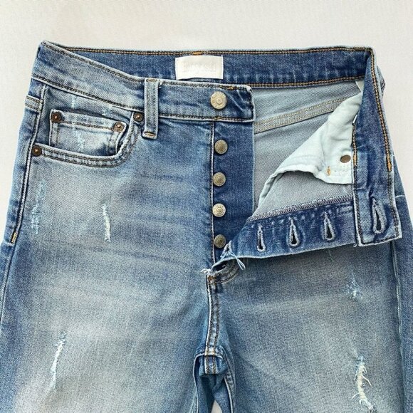 BOYISH MIKEY HIGH RISE BUTTON FLY RAW CROPPED LEG JEANS - 26 - Picture 6 of 11